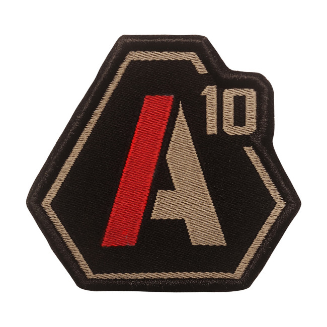 Patch A10 brodé tan/rouge sur tissu noir - A10 Equipment