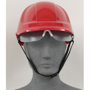 Capacete de resistência para obras com viseira Vermelha - Portwest