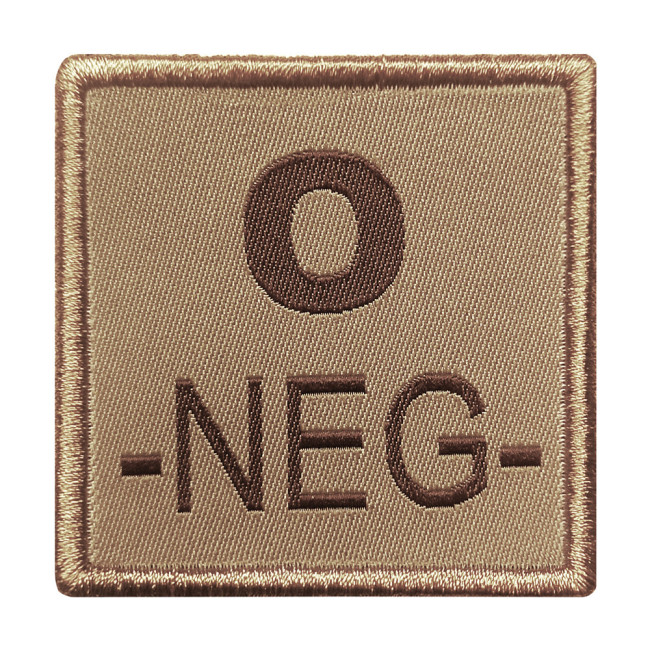 Patch groupe sanguin O- brodé sur tissu tan - A10 Equipment