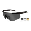 Ballistische veiligheidsbril Saber Advanced (kit 3 glazen Grijs/Kleurloos/Roestbruin) - Zwart - Wiley X