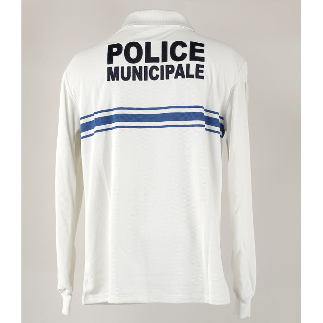 Weißes Langarm-Poloshirt T96/M - EK - Guter Zustand - Gebraucht