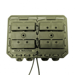 Porte-chargeur double côte à côte Bungy 8BL vert olive pour M4/AR15 - Vega Holster
