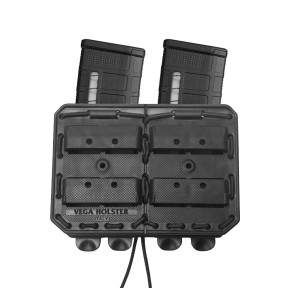 Porte-chargeur double côte à côte Bungy 8BL noir pour M4/AR15 - Vega Holster