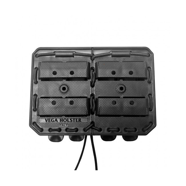 Podwójny uchwyt na magazynek obok siebie Bungy 8BL czarny do M4/AR15 - Vega Holster