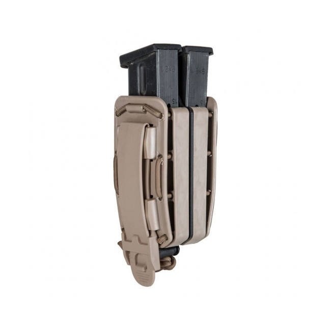 Podwójny uchwyt na magazynek Bungy 8BL do pistoletu automatycznego tan - Vega Holster