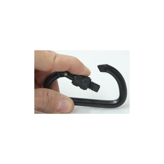 Aluminium karabijnhaak mat zwart 8 cm - Patrol