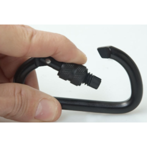 Karabinek aluminiowy matowy czarny 8 cm - Patrol