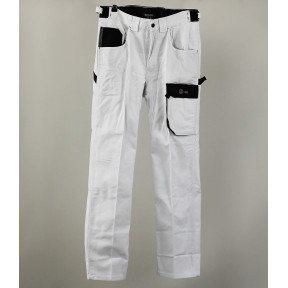 Pantalon type Peintre bicolore Blanc/Gris Nuit FACADE - LMA - T44 - Occasion