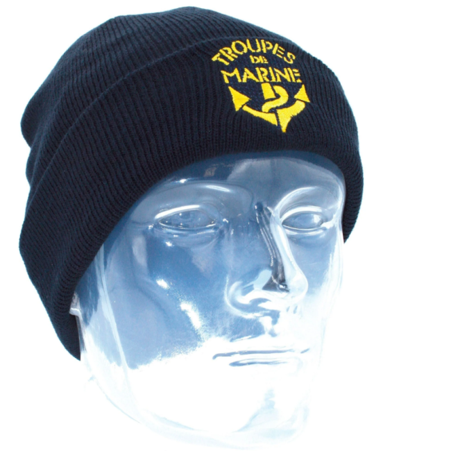 Bonnet maille Thinsulate brodé Troupes de Marine bleu - Patrol