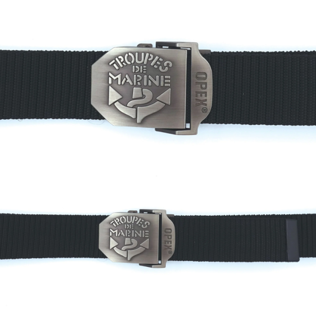 Riem gegraveerde gesp Mariniers zwart - Patrol