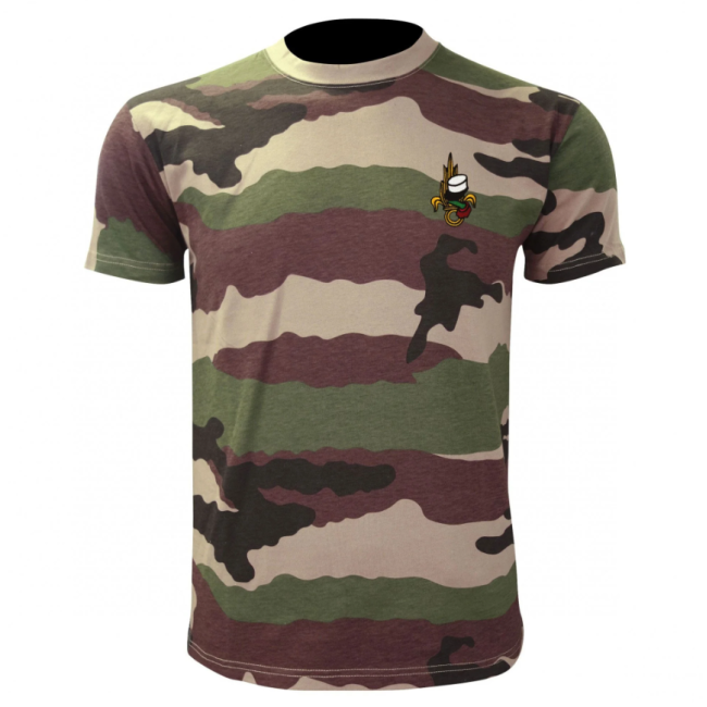 T-shirt militaire en coton camo CE brodé Légion - Patrol