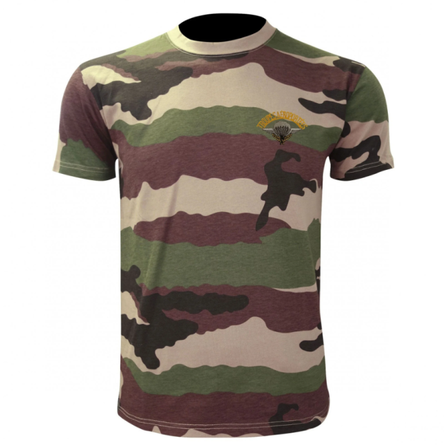 T-shirt militaire en coton camo CE brodé Para - Patrol
