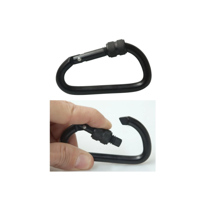 Lot de 2 mousquetons en aluminium 6 cm noir - Patrol