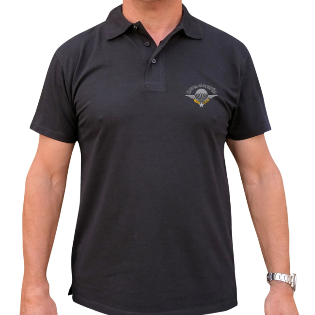 Polo noir manches courtes Para - Patrol
