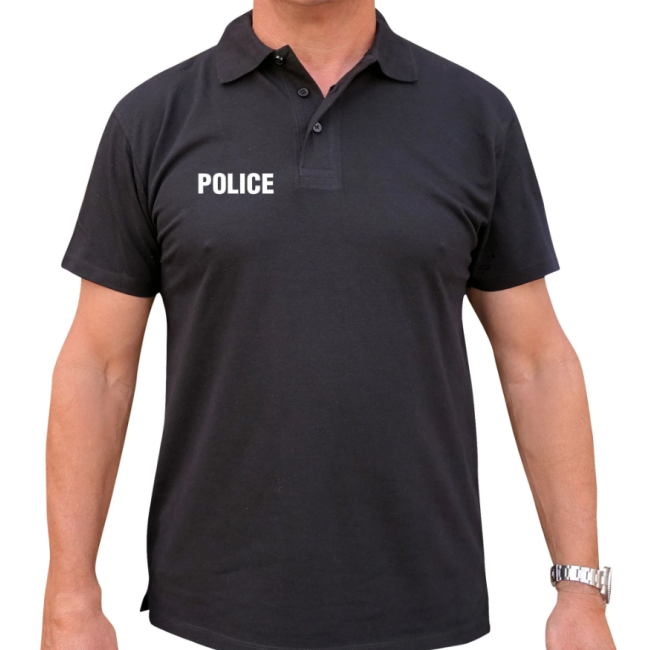 Zwarte polo met korte mouwen Politie - Patrol