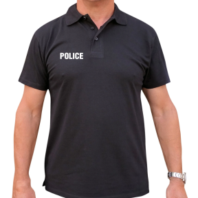 Schwarzes Kurzarm-Poloshirt Polizei - Patrol