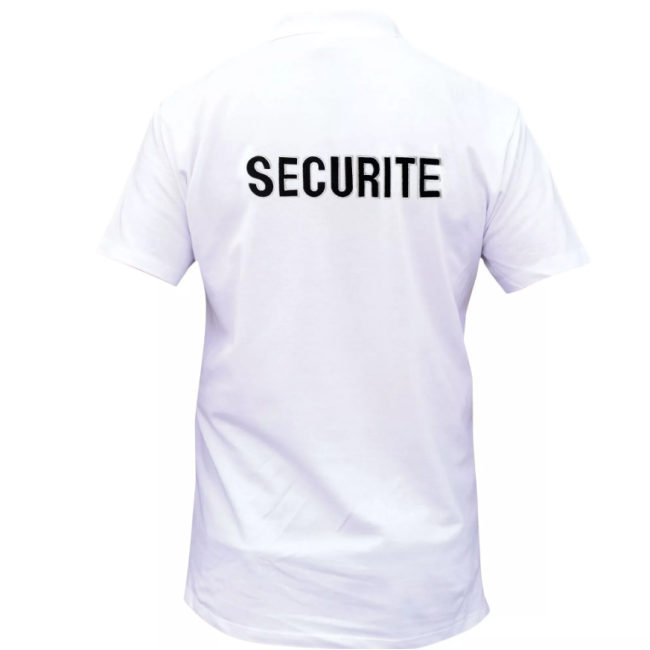 Polo blanc manches courtes brodé sécurité - Patrol