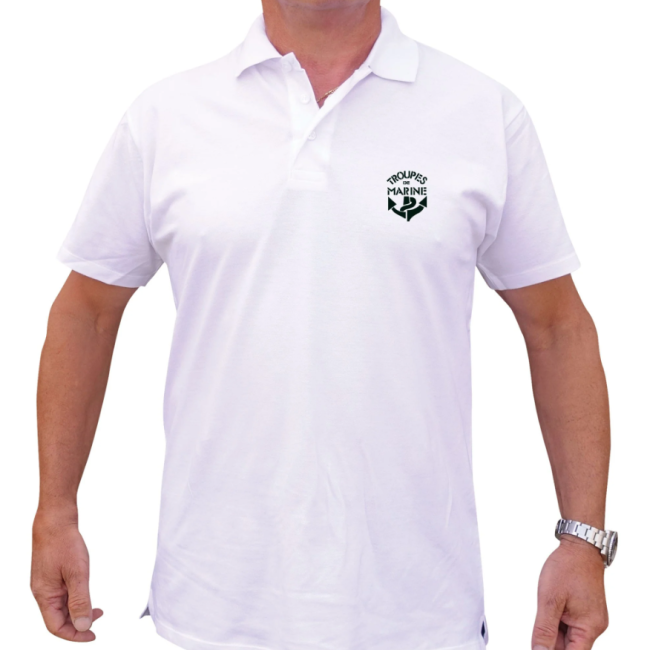 Polo blanc manches courtes Troupes de Marine - Patrol