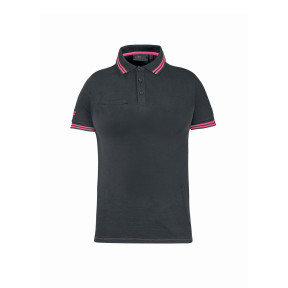 Polo de travail à manches courtes femme WAY gris fuchsia - U Power