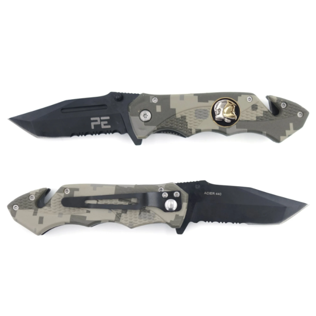 Couteau Survival Pompiers camouflage avec étui - Patrol