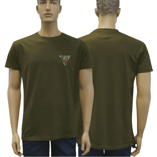 T-SHIRT LEGERGROEN KATOEN GEBORDUURD 2REP - Patrol Equipement