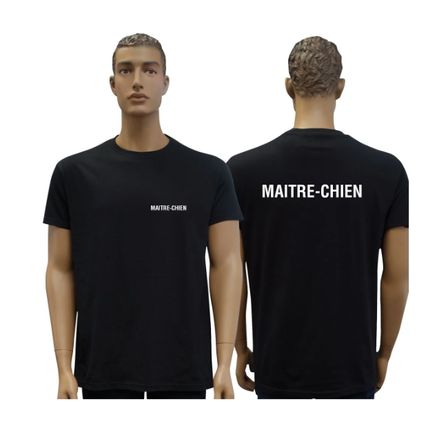 ZWART T-SHIRT KM BEDRUKT HONDENGELEIDDER - Patrol Equipement