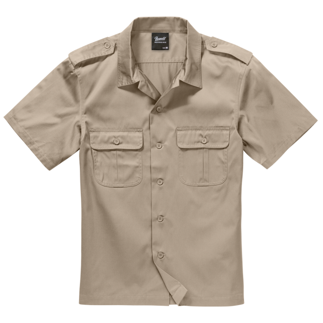 Chemise US manches courtes beige - Brandit