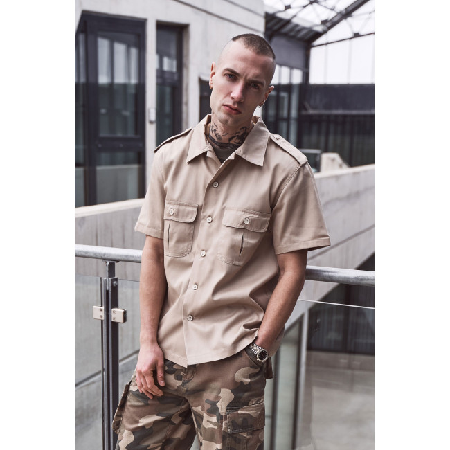 US shirt korte mouwen beige - Brandit