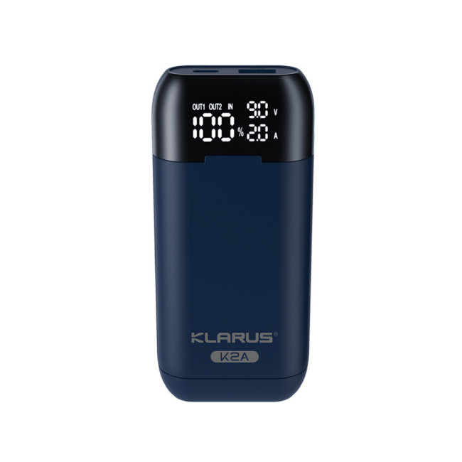 Dubbele 3-in-1 K2A lader voor oplaadbare batterij 21700 / 20700 / 18650 - Klarus