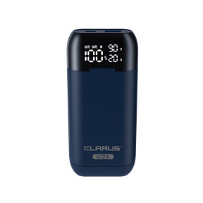 Dubbele lader 3 in 1 K2A voor oplaadbare batterijen 21 700/20 700/18 650 Li-on - Marineblauw - Klarus