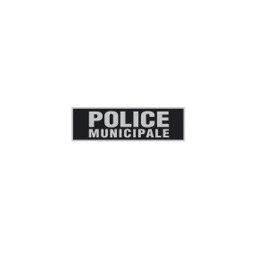 Retroreflecterende band zwarte achtergrond Gemeentepolitie 15,5 x 4,5 cm - Patrol Equipement