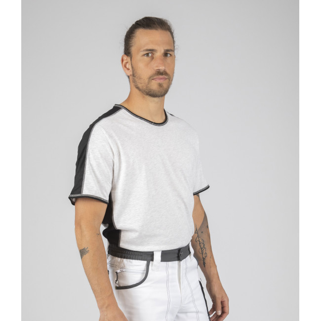 T-shirt met korte mouwen voor heren Andy wit gemêleerd - North Ways