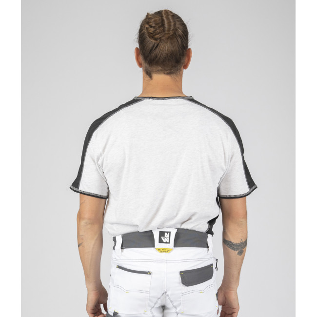 Kurzarm T-Shirt für Herren Andy meliert weiß - North Ways