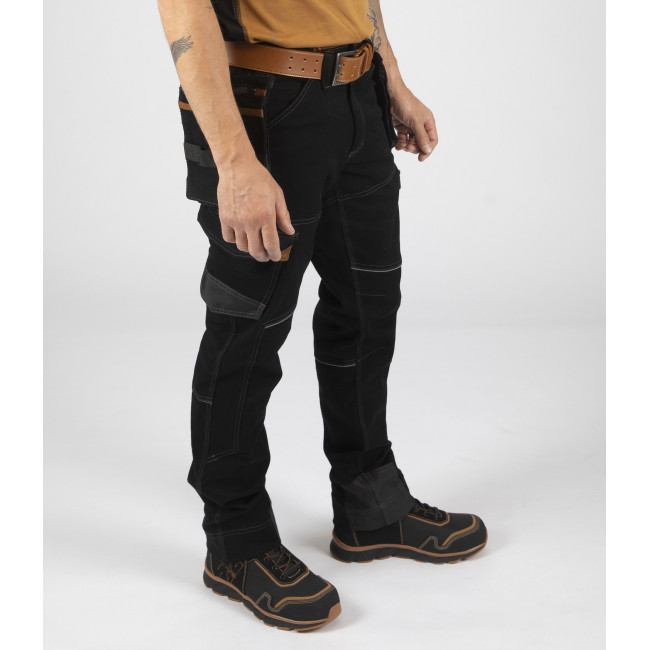 Werkbroek Vicente zwart/camel - North Ways