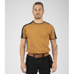 T-shirt met korte mouwen voor heren Andy kameel - North Ways