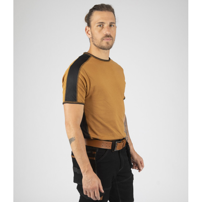 T-shirt met korte mouwen voor heren Andy kameel - North Ways