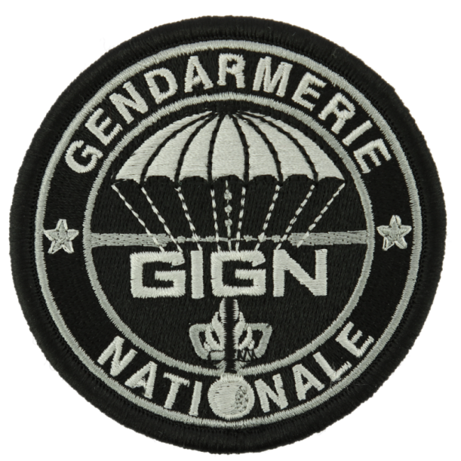 Écusson GIGN rond basse visibilité noir - DMB