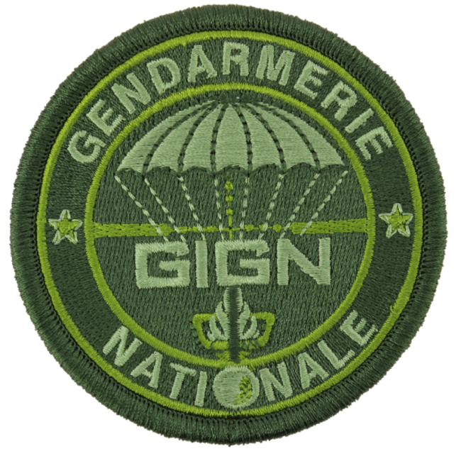 Écusson GIGN rond basse visibilité vert - DMB