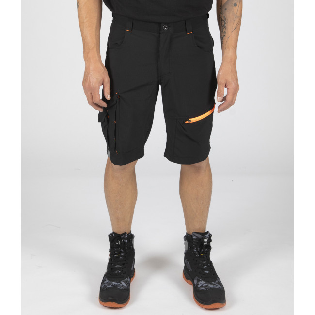 ARBEITS-BERMUDASHORTS HORN SCHWARZ / ORANGE - NORTH WAYS