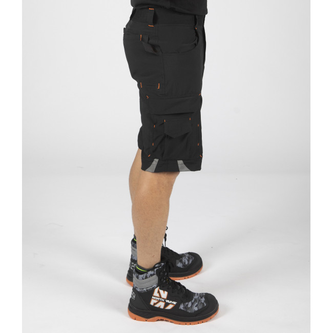 ARBEITS-BERMUDASHORTS HORN SCHWARZ / ORANGE - NORTH WAYS