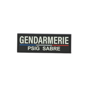 Bandeau Gendarmerie PSIG Sabre dos gilet 28 x 10 PVC 3D - DMB