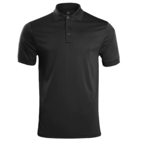Polo tactique STOIRM 100% polyester noir - Highlander