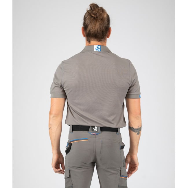 Polo de travail Beven gris/bleu - Nine Worths by North Ways