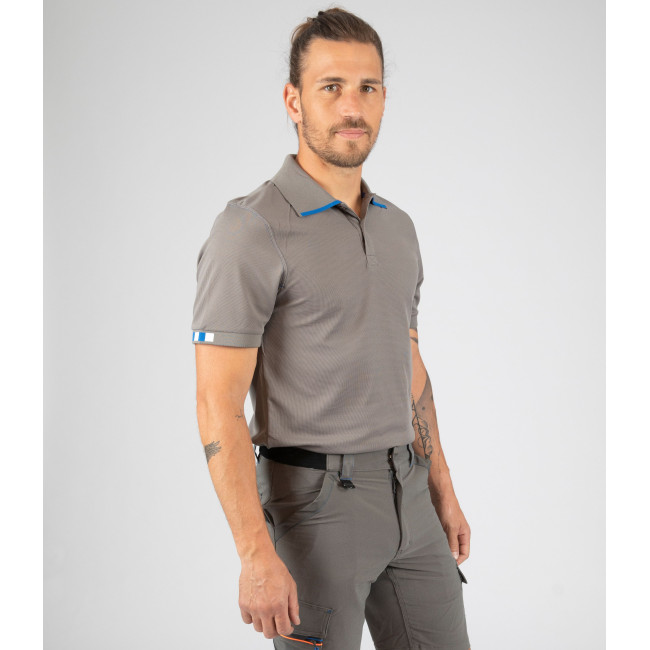 Polo de travail Beven gris/bleu - Nine Worths by North Ways
