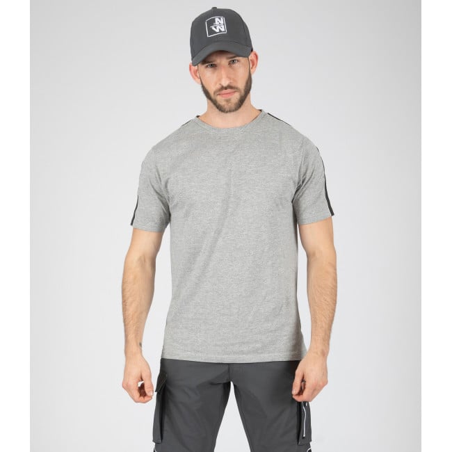 Arbeits-T-Shirt mit kurzen Ärmeln Luka grau meliert - Nine Worths by North Ways