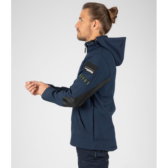 Softshell-Jacke Borel marineblau und neonorange - Nine Worths by North Ways