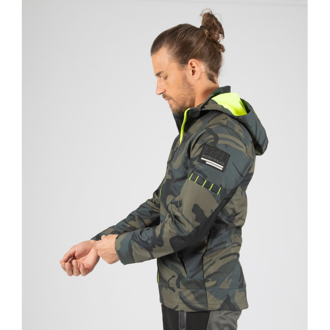Veste softshell Borel woodland et jaune fluo - North Ways