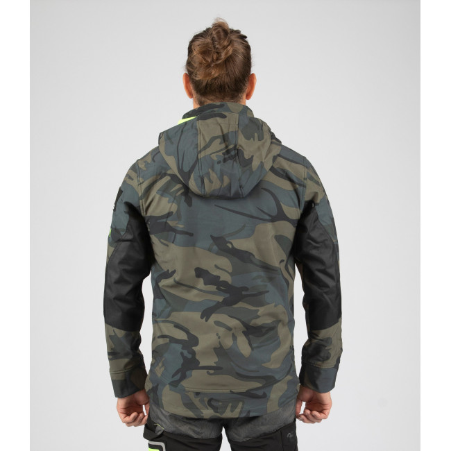 Softshell jas Borel woodland en geel fluo - Nine Worths by North Ways