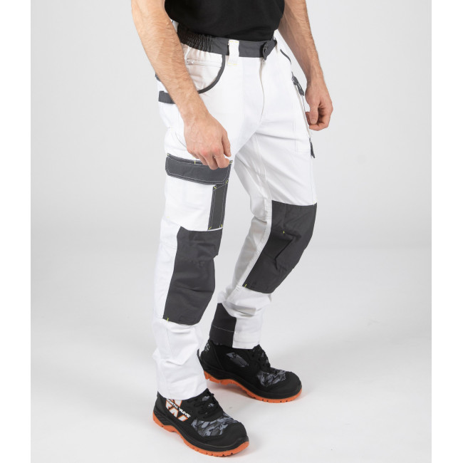 Werkbroek met meerdere zakken Cary wit - Nine Worths by North Ways
