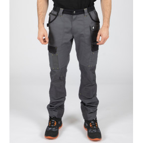 PANTALON DE TRAVAIL MULTIPOCHES CARY GRIS ET NOIR - North Ways